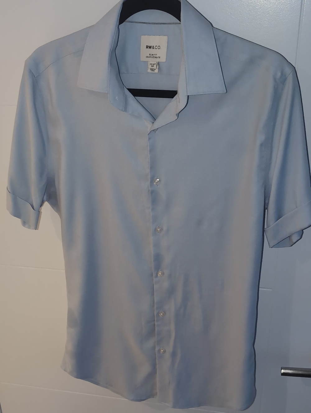 RW&CO. Men's Light Blue Slim Fit Dress Shirt | Size Small (14–14.5 Neck)